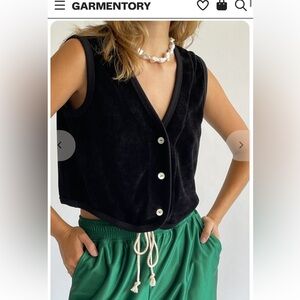 Donni Chenille Silhouette Vest Navy Blue size S